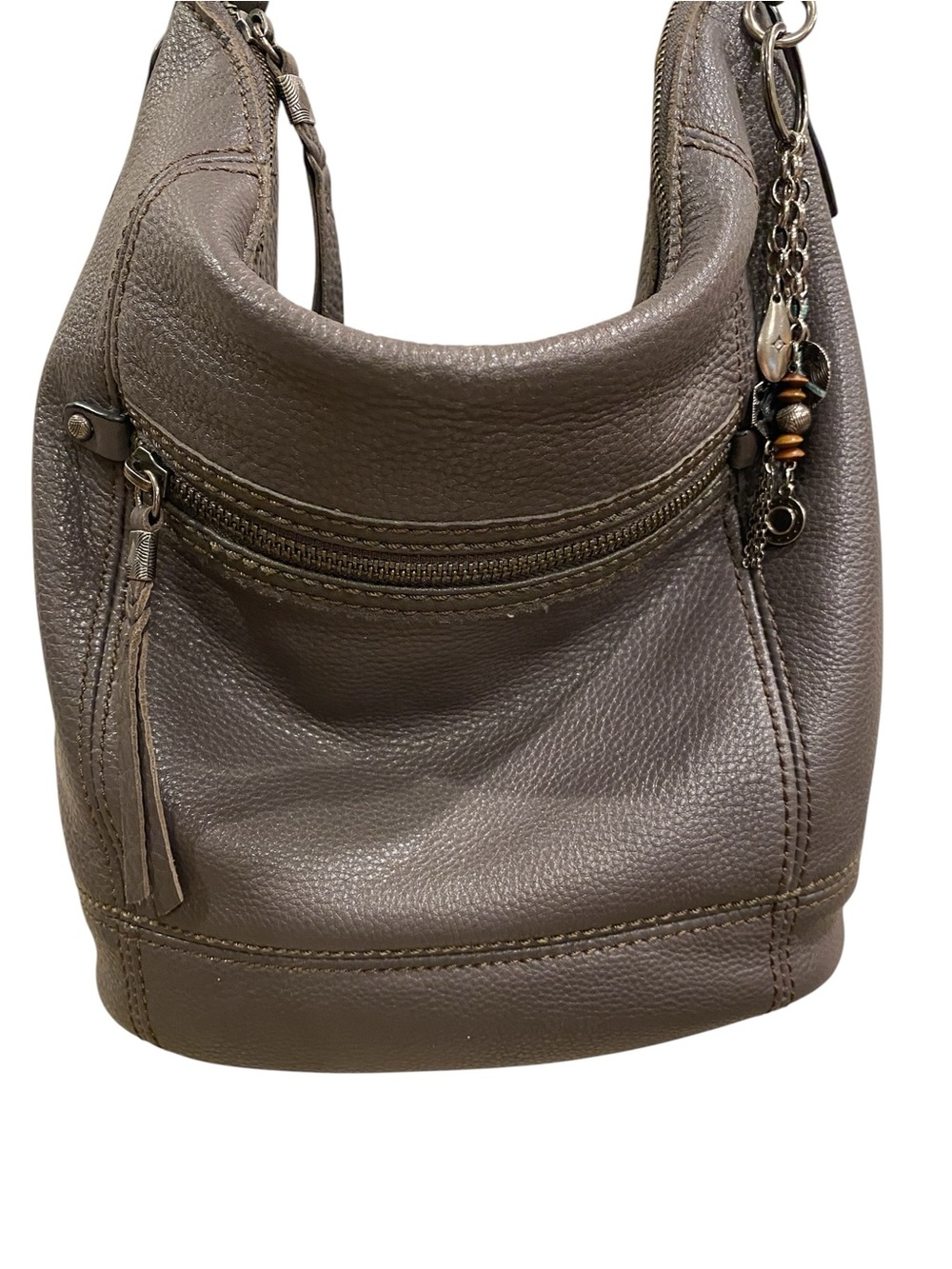 The Sak Sequoia Pebbled Leather Hobo in Slate Gray - Picture 2 of 13